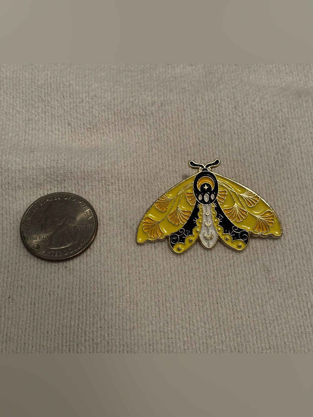 Moth pin brooch